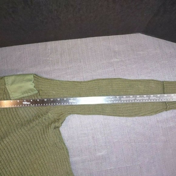 sz40 US MARINE CORPS USMC GREEN KNIT SWEATER SERVICE WOOL WOOLY PULLEY MG 259 - Picture 7 of 11